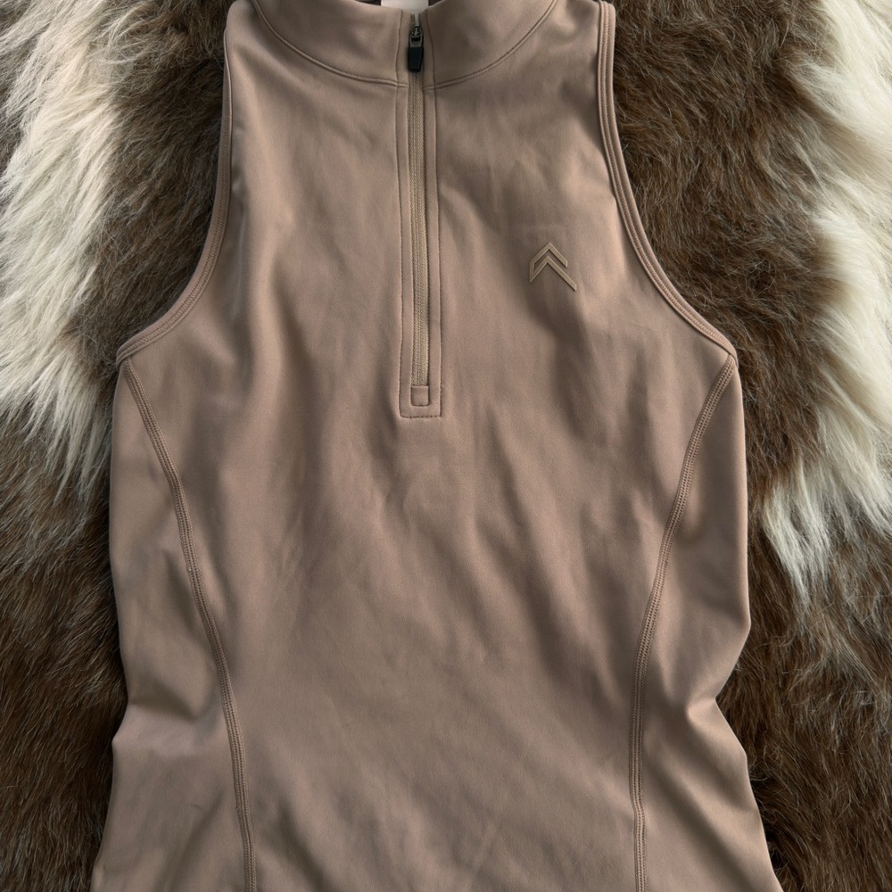 Oner Active Tan Zip-Up Tank Top